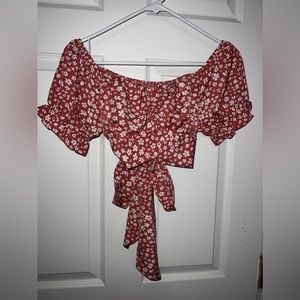 dark pink floral crop top🌸